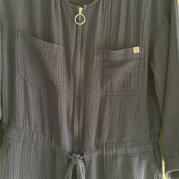 Anthropologie Sundry waisted Cotton Gauze Crop Jumpsuit Large excellent conditio - Picture 8 of 8